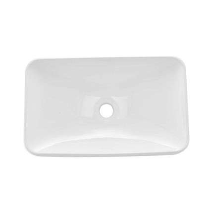 Semi-Recessed Bathroom Sink, White Ceramic 490x305mm
