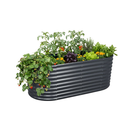 Halbrundes Hochbeet aus verzinktem Metall