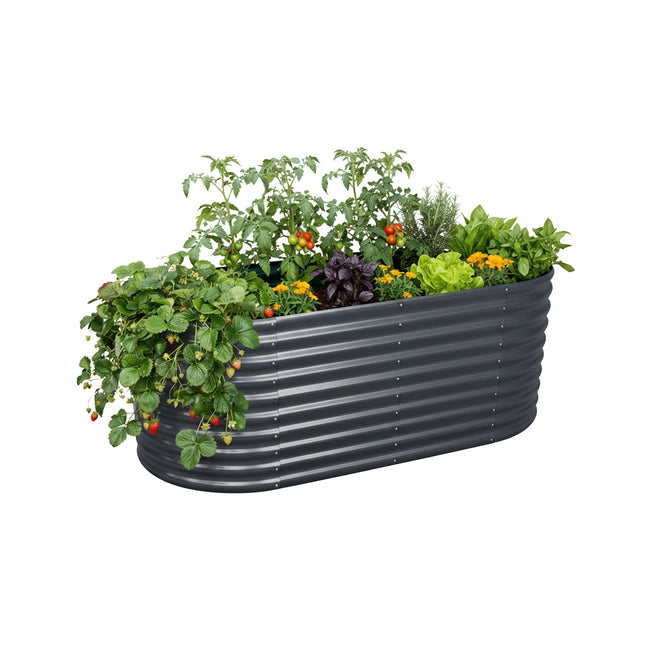 Halbrundes Hochbeet aus verzinktem Metall