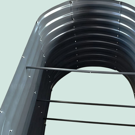 Halbrundes Hochbeet aus verzinktem Metall