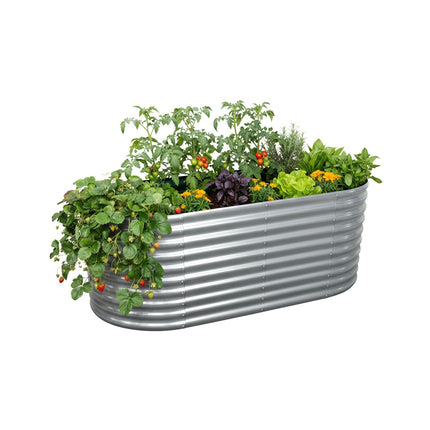 Semicircular Metal Raised Garden Bed – Galvanized