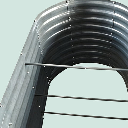 Semicircular Metal Raised Garden Bed – Galvanized