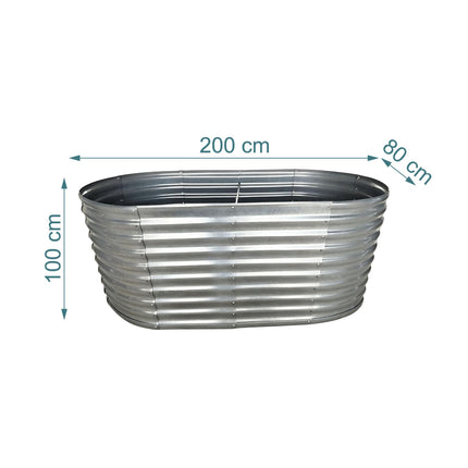 Semicircular Metal Raised Garden Bed – Galvanized