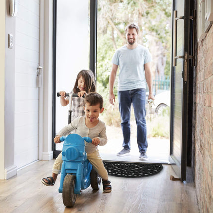 Semi-circular rubber door mat