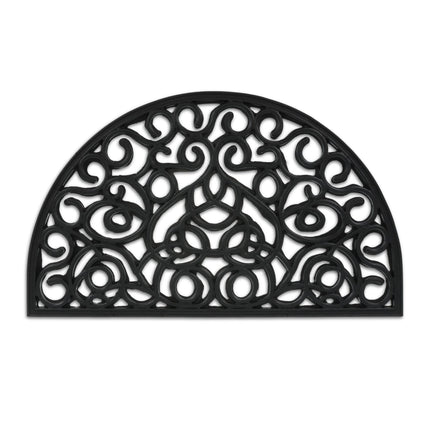 Semi-circular rubber door mat