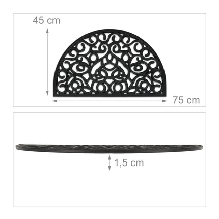 Semi-circular rubber door mat