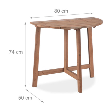 Halbrunder Klapptisch Holz braun