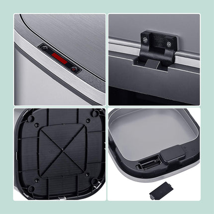 Sensor Kitchen Bin, Stainless Steel, Automatic Lid