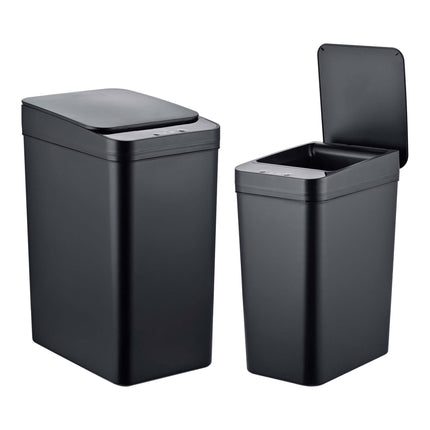 Sensor-Abfalleimer-Set, 9L & 15L, Schwarz, Automatik