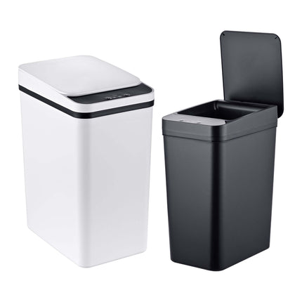 Sensor-Mülleimer-Set, 9L & 15L, Schwarz-Weiß