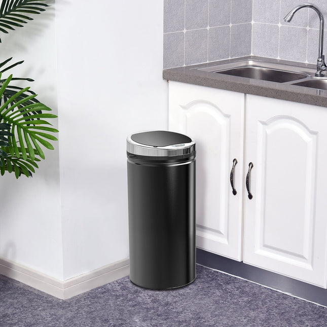 Elektrischer Sensor-Mülleimer 42L – Mattschwarzer Stahl