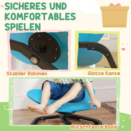 Sensorischer Drehstuhl für Kinder, Schmetterlingsform, Blau
