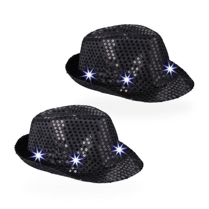 Paillettenhüte LED 2er Set