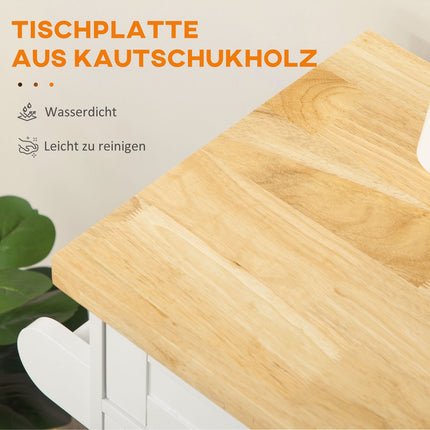 Küchenwagen mit Arbeitsplatte, Gewürzregal & Handtuchhalter