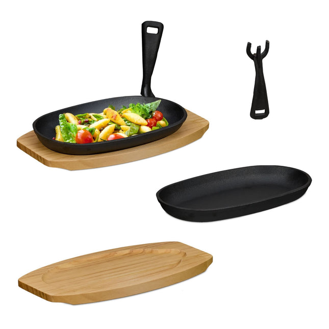 Servierpfanne mit Holzboden 2er-Pack