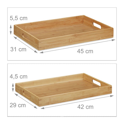 Serving tray Set of 2 Bamboo