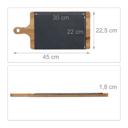 Serviertablett mit Schieferplatte