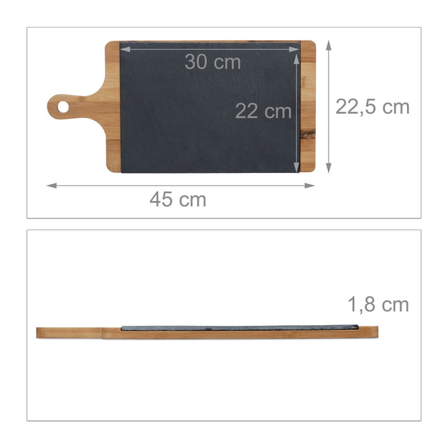 Serviertablett mit Schieferplatte