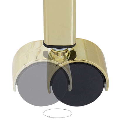 Serving trolley brass and glass