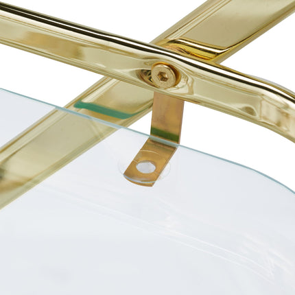 Serving trolley brass and glass