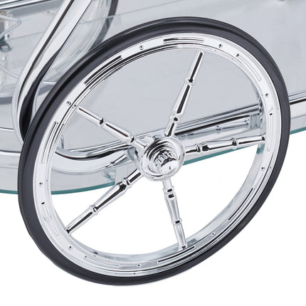 Servierwagen Chrom und Glas