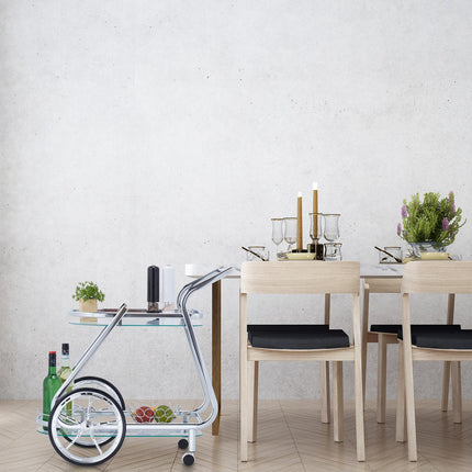 Servierwagen Chrom und Glas