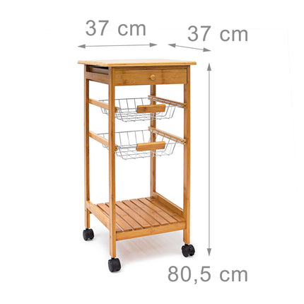 Chariot de service avec 2 paniers