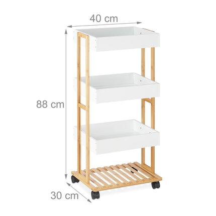 Serving trolley with 4 shelves