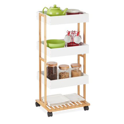 Serving trolley with 4 shelves