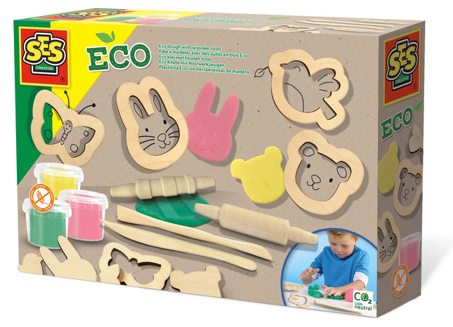 Ses Eco Knetmasse mit Holzwerkzeugen