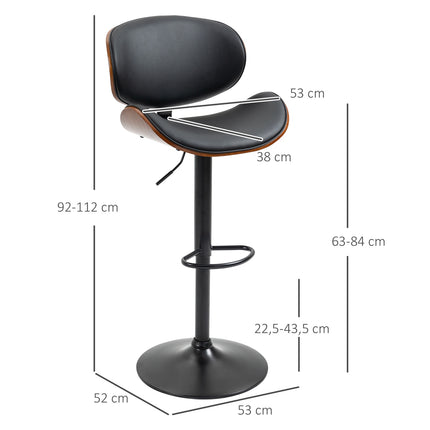 2 höhenverstellbare Barhocker aus Kunstleder