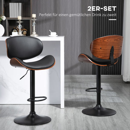 2 höhenverstellbare Barhocker aus Kunstleder