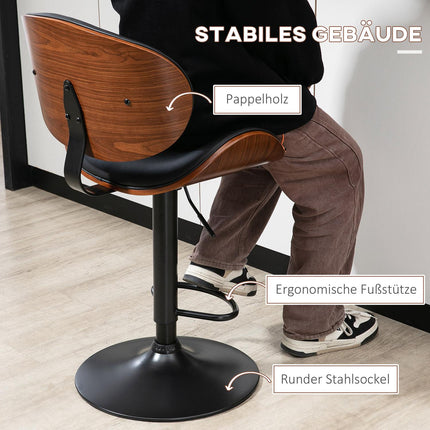 2 höhenverstellbare Barhocker aus Kunstleder