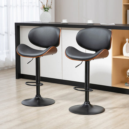 2 höhenverstellbare Barhocker aus Kunstleder