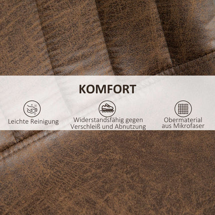 Höhenverstellbare braune Barhocker, 2er-Set, Polyester