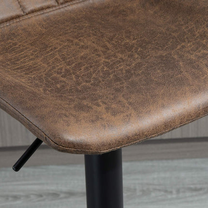 Höhenverstellbare braune Barhocker, 2er-Set, Polyester