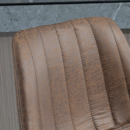 Höhenverstellbare braune Barhocker, 2er-Set, Polyester