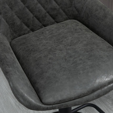 Höhenverstellbare Barhocker, 2er-Set, Kunstleder Dunkelgrau