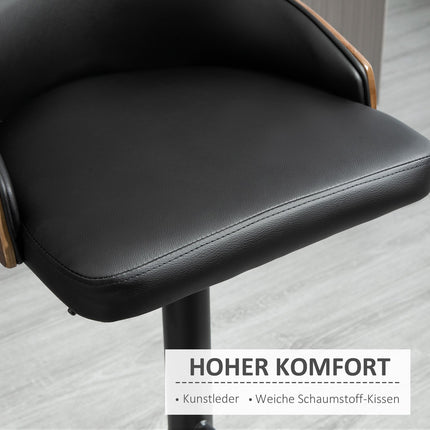 Swivel barstools, set of 2, adjustable, artificial leather