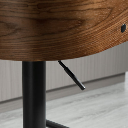 Swivel barstools, set of 2, adjustable, artificial leather