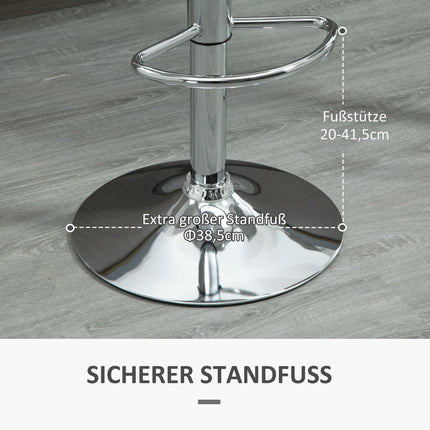 Verstellbare Barhocker mit Drehfunktion, 2er-Set – Kunstleder Weiß