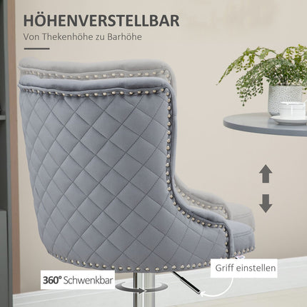Verstellbare drehbare Barhocker, 2er-Set mit Fußstützen