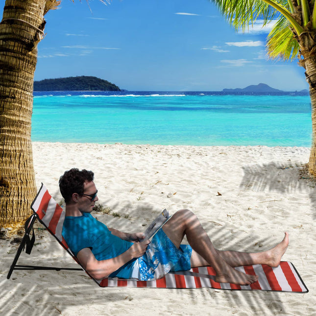 Faltbare rote Strandmatte – Verstellbare Sonnenliege, 142x51x40cm