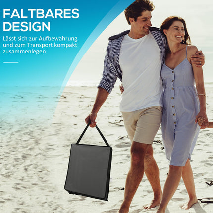 Lot de 2 tapis de plage, chaise longue pliable, chaise longue réglable, matelas de plage avec sac de transport, sac à magazines, acier, Oxford