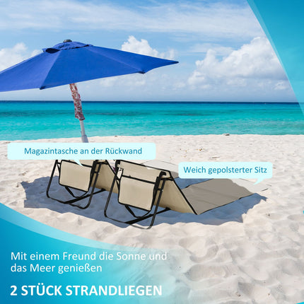 Faltbare Strandstuhl-Sets, verstellbar mit Tragetaschen