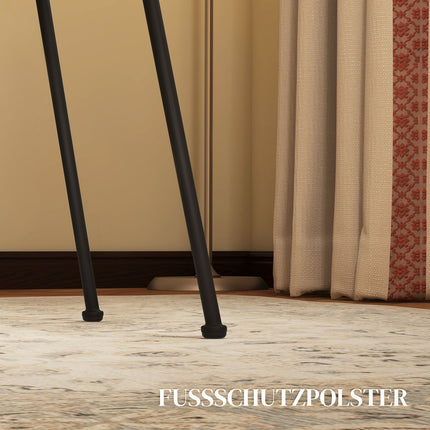 2er-Set gelbe Esszimmerstühle aus Stahl mit Rückenlehne im Rat-Look