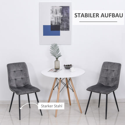 2er-Set gepolsterter Esszimmerstühle, Schaumstoffgepolstert, Grau