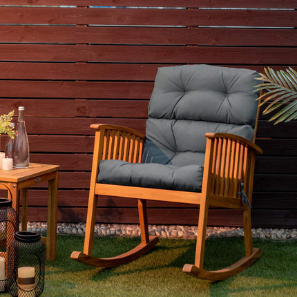 2er-Set Hochlehner-Sitzkissen für Gartenstühle, wasserdicht, grau