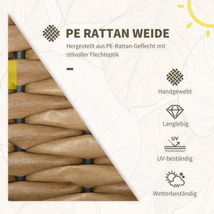 Stapelbare Rattan-Gartenstühle mit 2 Kissen, grau