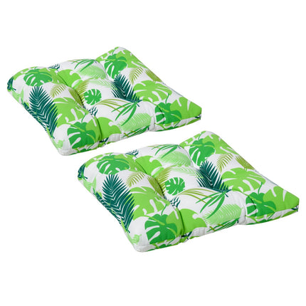 Grün gestreiftes Sitzkissen-Set, Easy-Clean, 50x45x8 cm